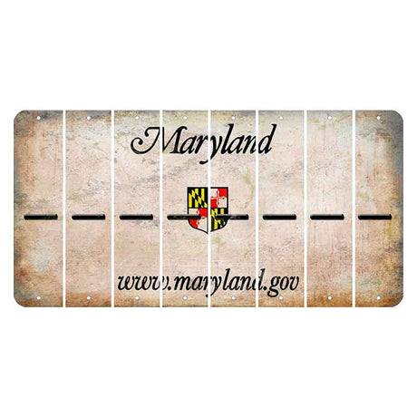 Maryland Shield Cut License Plate Strips (Set of 8) Hyphen