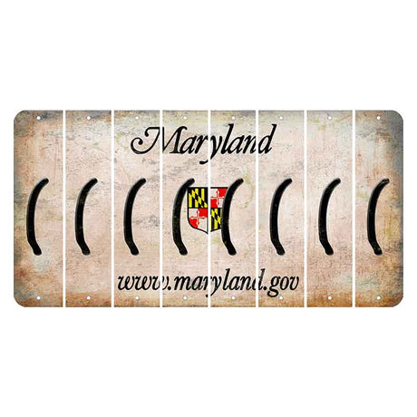 Maryland Shield Cut License Plate Strips (Set of 8) Parenthesis - Left