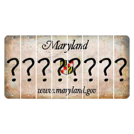 Maryland Shield Cut License Plate Strips (Set of 8) Question Mark