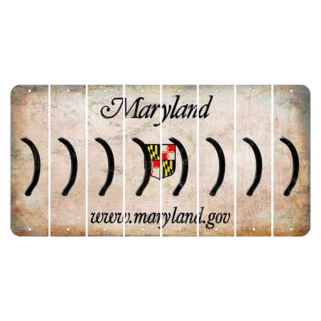 Maryland Shield Cut License Plate Strips (Set of 8) Parenthesis - Right