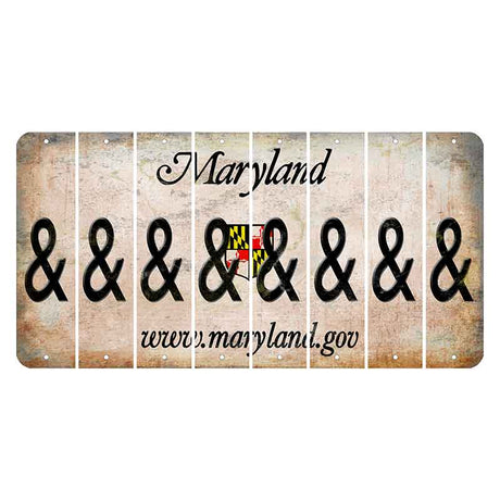 Maryland Shield Cut License Plate Strips (Set of 8) And Sign