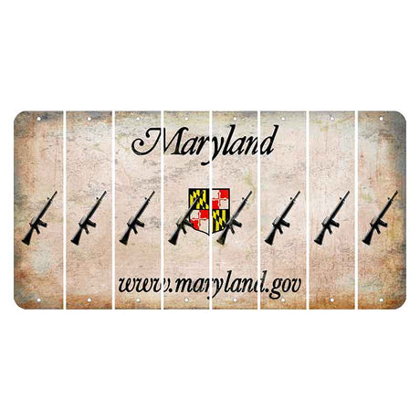 Maryland Shield Cut License Plate Strips (Set of 8) Rifle