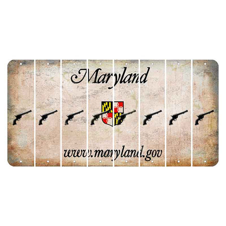 Maryland Shield Cut License Plate Strips (Set of 8) Revolver