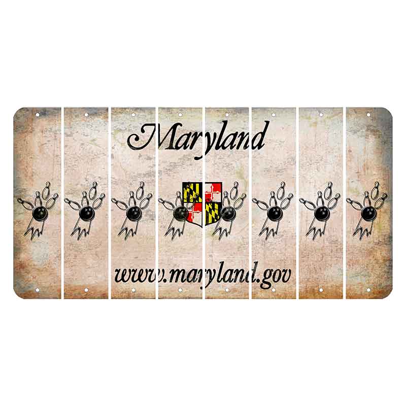 Maryland Shield Cut License Plate Strips (Set of 8) Bowling