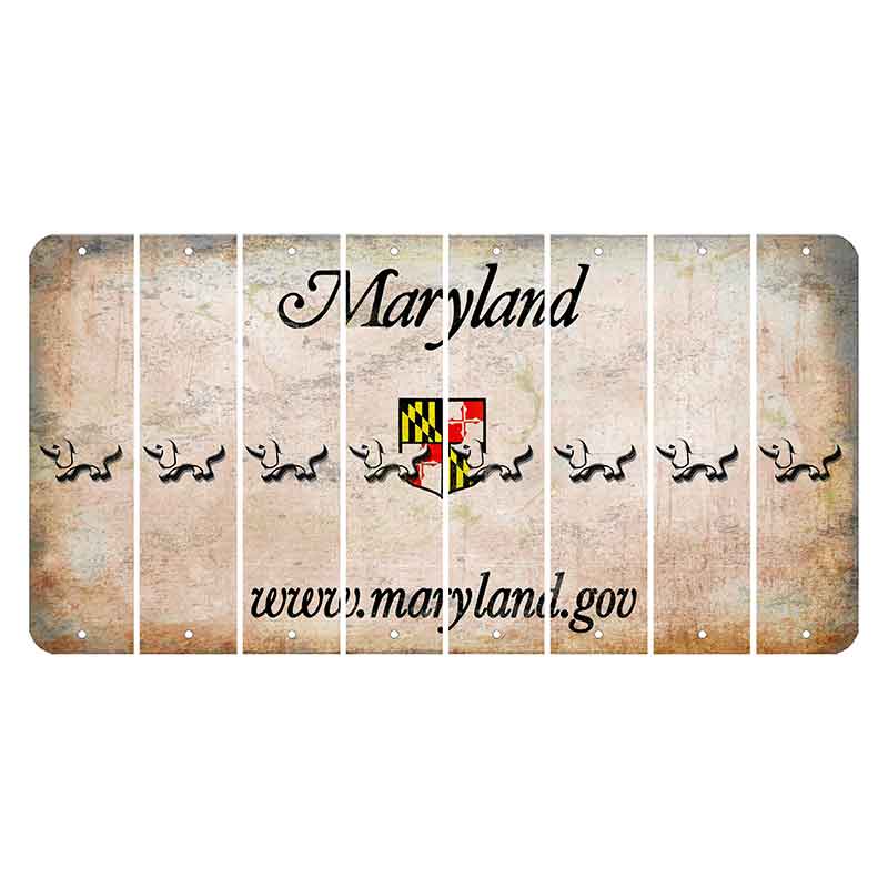 Maryland Shield Cut License Plate Strips (Set of 8) Dog