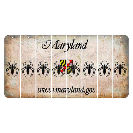 Maryland Shield Cut License Plate Strips (Set of 8) Spider