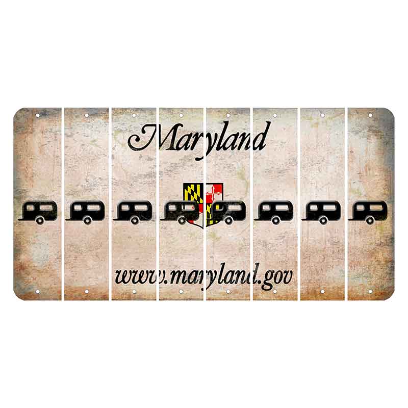 Maryland Shield Cut License Plate Strips (Set of 8) Trailer