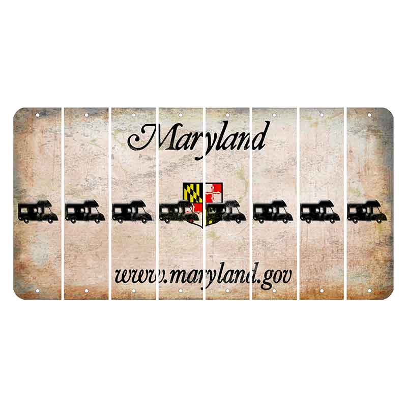 Maryland Shield Cut License Plate Strips (Set of 8) Camper