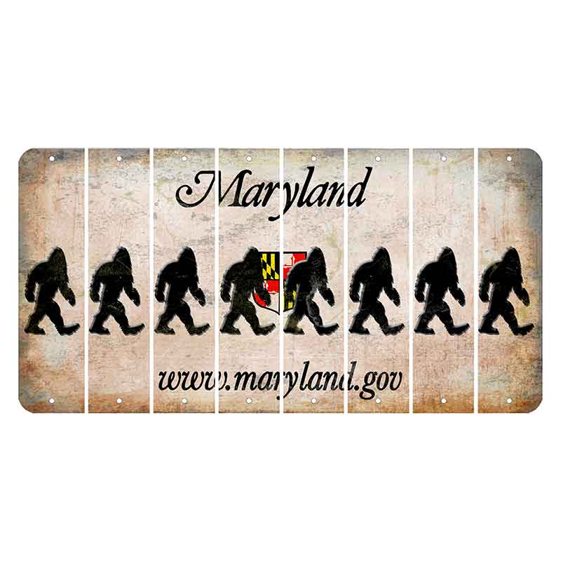 Maryland Shield Cut License Plate Strips (Set of 8) Bigfoot