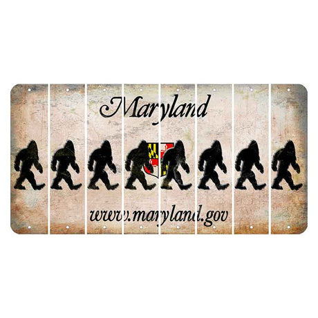 Maryland Shield Cut License Plate Strips (Set of 8) Bigfoot