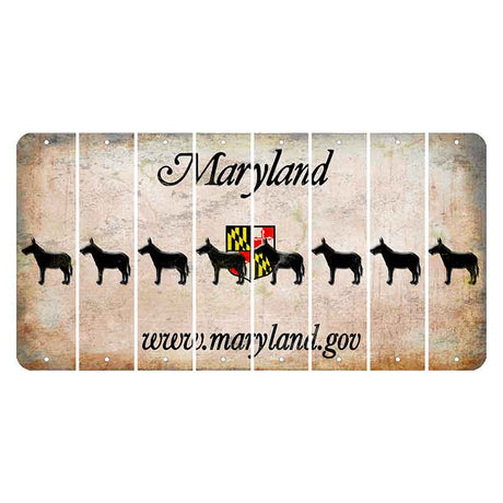 Maryland Shield Cut License Plate Strips (Set of 8) Donkey