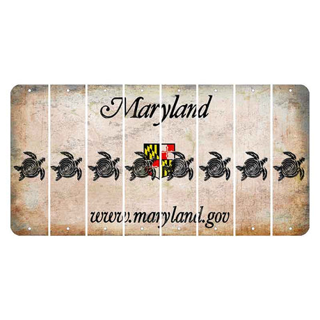 Maryland Shield Cut License Plate Strips (Set of 8) Sea Turtle