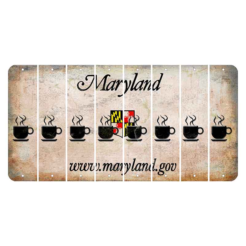 Maryland Shield Cut License Plate Strips (Set of 8) Coffee Mug