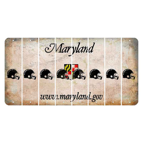 Maryland Shield Cut License Plate Strips (Set of 8) Football Helmet