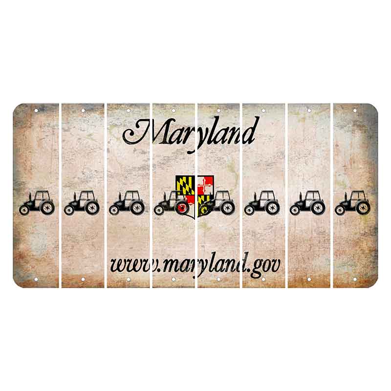 Maryland Shield Cut License Plate Strips (Set of 8) Tractor