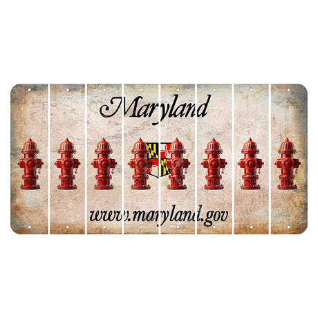 Maryland Shield Cut License Plate Strips (Set of 8) Fire Hydrant