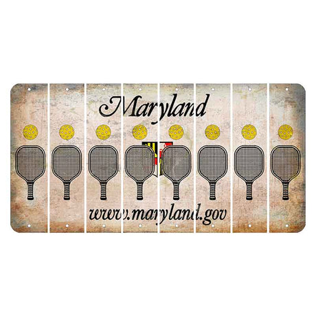 Maryland Shield Cut License Plate Strips (Set of 8) Pickleball