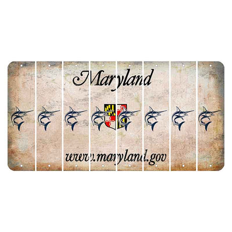 Maryland Shield Cut License Plate Strips (Set of 8) Swordfish