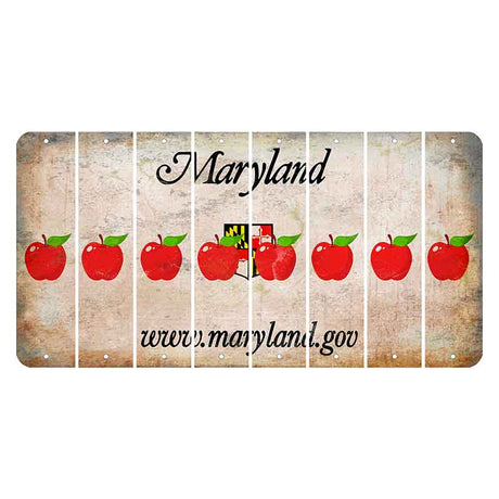 Maryland Shield Cut License Plate Strips (Set of 8) Apple