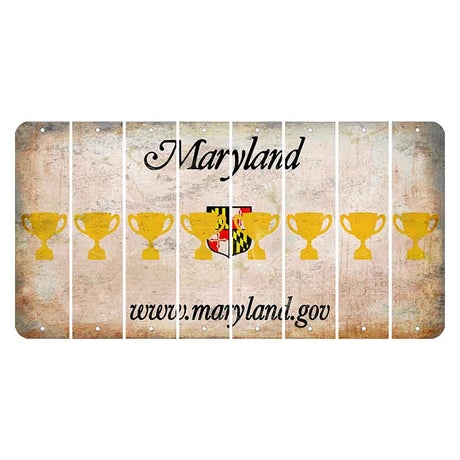 Maryland Shield Cut License Plate Strips (Set of 8) Trophy