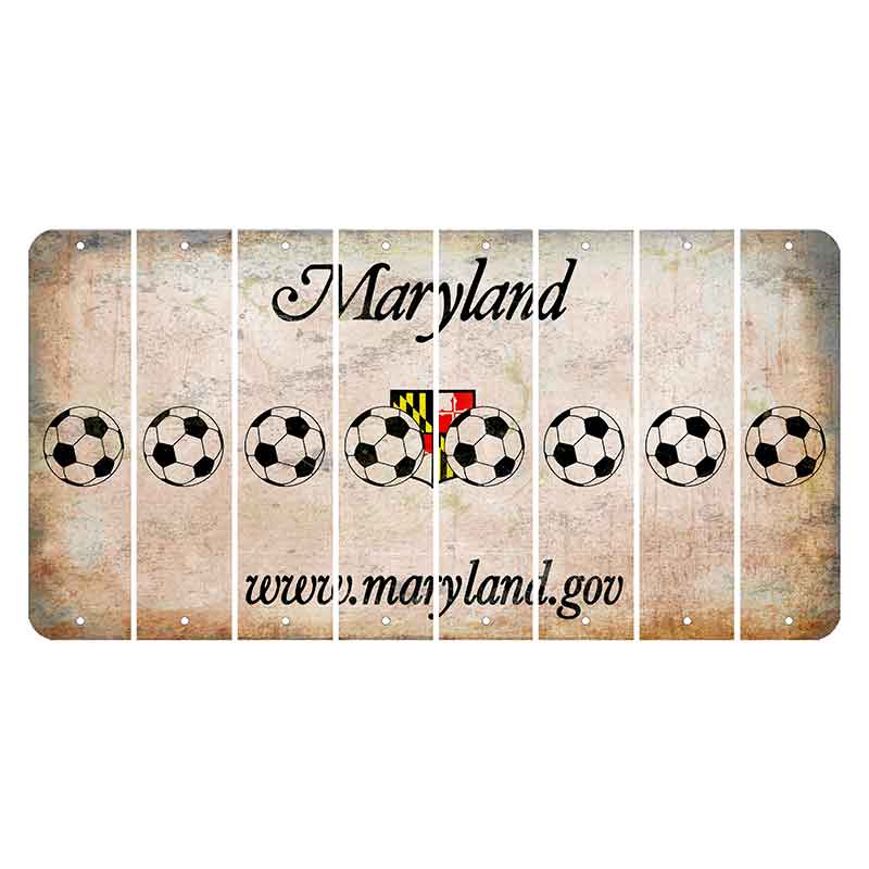 Maryland Shield Cut License Plate Strips (Set of 8) Soccerball