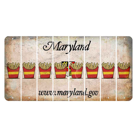 Maryland Shield Cut License Plate Strips (Set of 8) French Fries