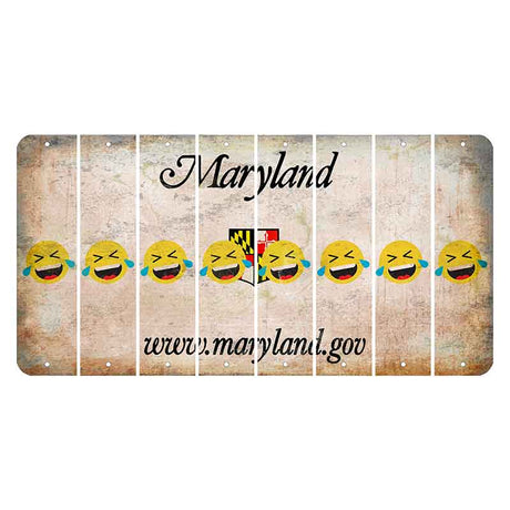 Maryland Shield Cut License Plate Strips (Set of 8) Emoji - Laughing