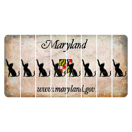 Maryland Shield Cut License Plate Strips (Set of 8) Cat