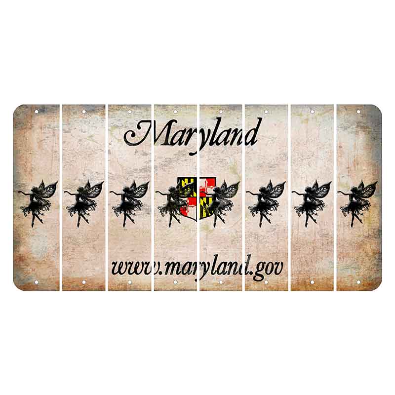 Maryland Shield Cut License Plate Strips (Set of 8) Fairy