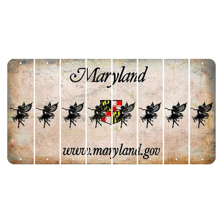 Maryland Shield Cut License Plate Strips (Set of 8) Fairy