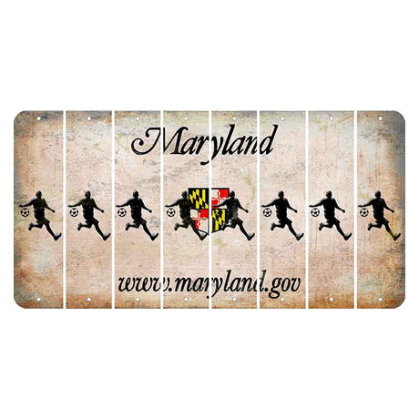 Maryland Shield Cut License Plate Strips (Set of 8) Soccer Player