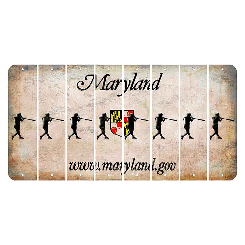 Maryland Shield Cut License Plate Strips (Set of 8) Softball Batter