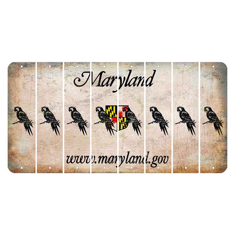 Maryland Shield Cut License Plate Strips (Set of 8) Parrot