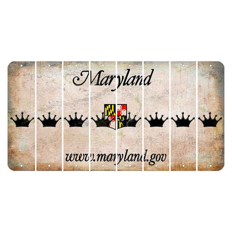 Maryland Shield Cut License Plate Strips (Set of 8) Crown