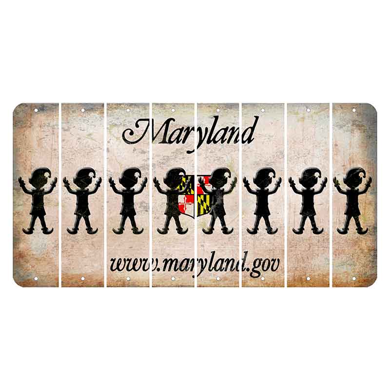 Maryland Shield Cut License Plate Strips (Set of 8) Elf