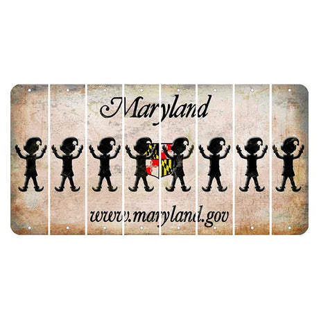 Maryland Shield Cut License Plate Strips (Set of 8) Elf