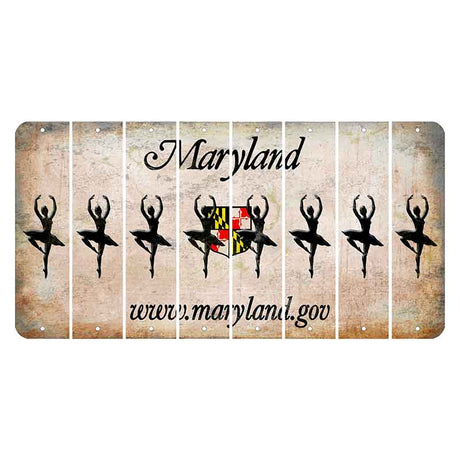 Maryland Shield Cut License Plate Strips (Set of 8) Ballerina Dancer