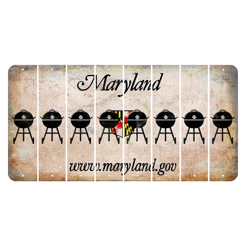 Maryland Shield Cut License Plate Strips (Set of 8) Grill