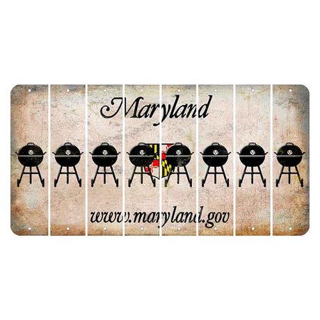 Maryland Shield Cut License Plate Strips (Set of 8) Grill