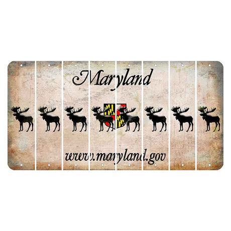 Maryland Shield Cut License Plate Strips (Set of 8) Moose