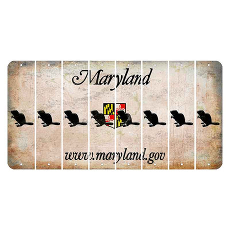 Maryland Shield Cut License Plate Strips (Set of 8) Beaver