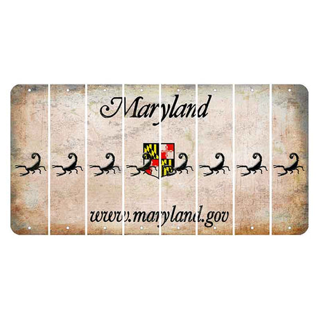 Maryland Shield Cut License Plate Strips (Set of 8) Scorpion