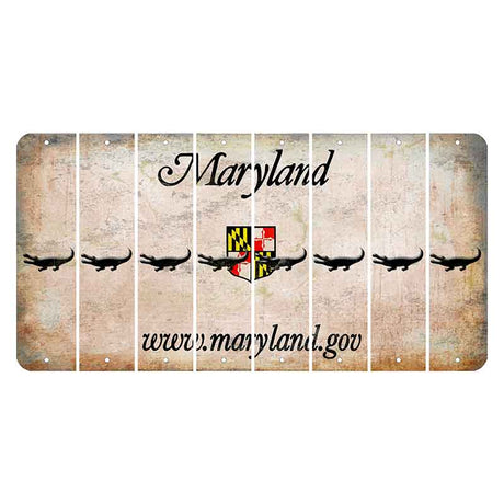 Maryland Shield Cut License Plate Strips (Set of 8) Alligator