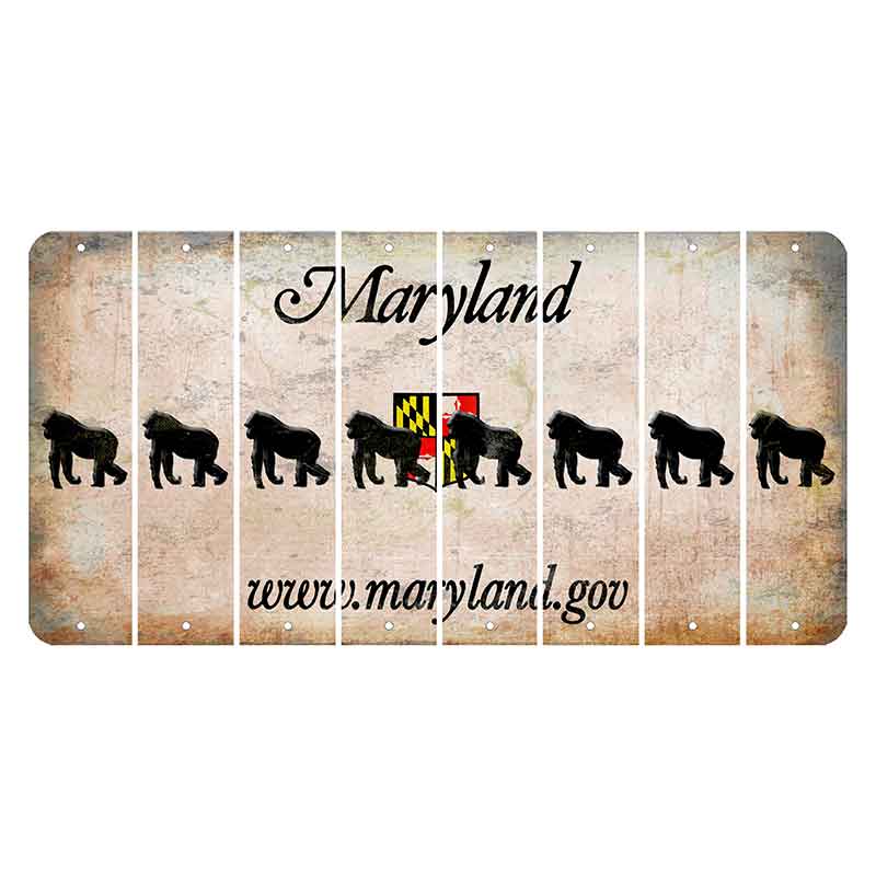 Maryland Shield Cut License Plate Strips (Set of 8) Gorilla