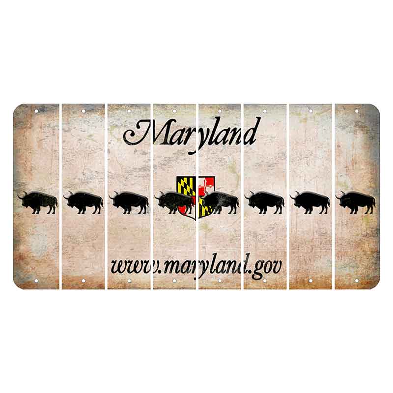 Maryland Shield Cut License Plate Strips (Set of 8) Buffalo