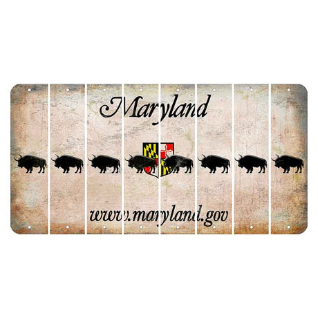 Maryland Shield Cut License Plate Strips (Set of 8) Buffalo