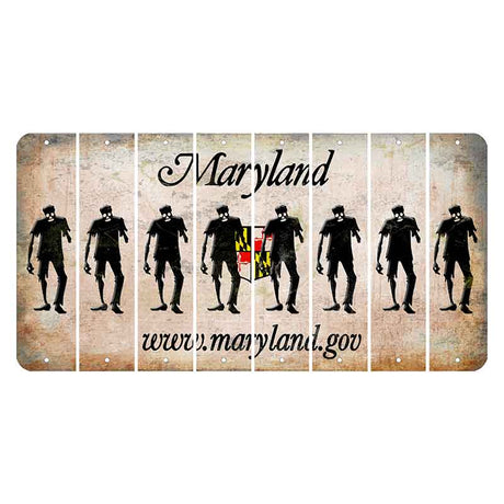 Maryland Shield Cut License Plate Strips (Set of 8) Zombie