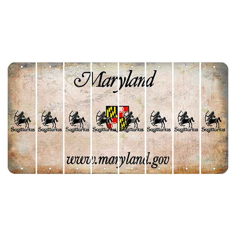 Maryland Shield Cut License Plate Strips (Set of 8) Zodiac Sign - Sagittarius