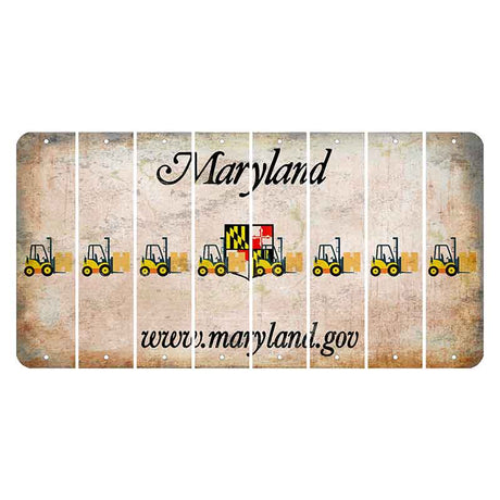 Maryland Shield Cut License Plate Strips (Set of 8) Forklift