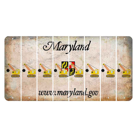 Maryland Shield Cut License Plate Strips (Set of 8) Wrecking Ball Crane